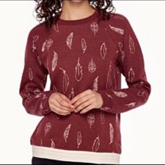 Burgundy sweater with print - Picture 2 of 3